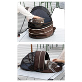 Pet Carrier Backpack Dog Cats Breathable Hiking Foldable Durable Travel Bag Brown - Aladdin Shoppers