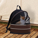 Pet Carrier Backpack Dog Cats Breathable Hiking Foldable Durable Travel Bag Brown - Aladdin Shoppers