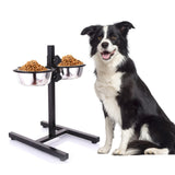 Adjustable Elevated Pet Bowls Feeder Cats Kitten Raised Water and Food Bowls 21cmx7cm - Aladdin Shoppers