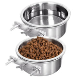 Kennel Water Bowl Pet Feeding Dish Bowl Stainless Steel for Dogs Bird Rabbit - Aladdin Shoppers