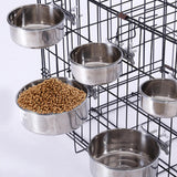 Kennel Water Bowl Pet Feeding Dish Bowl Stainless Steel for Dogs Bird Rabbit - Aladdin Shoppers