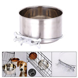 Kennel Water Bowl Pet Feeding Dish Bowl Stainless Steel for Dogs Bird Rabbit - Aladdin Shoppers