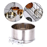 Kennel Water Bowl Pet Feeding Dish Bowl Stainless Steel for Dogs Bird Rabbit - Aladdin Shoppers