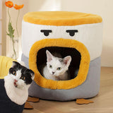 Cat Bed Enclosed Kitten Bed No Deformation Pet Bed Hideaway Short Plush 30cmx30cm - Aladdin Shoppers