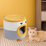 Cat Bed Enclosed Kitten Bed No Deformation Pet Bed Hideaway Short Plush 30cmx30cm - Aladdin Shoppers