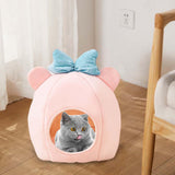 Portable Cat Bed for Indoor Cats, Semi Enclosed Dog Kennel Kitten Cave Tent Pink - Aladdin Shoppers