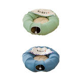 Indoor Cats Tunnel Tube Bed Collapsible with Detachable Cushion Durable Green - Aladdin Shoppers