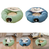 Indoor Cats Tunnel Tube Bed Collapsible with Detachable Cushion Durable Green - Aladdin Shoppers