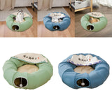 Indoor Cats Tunnel Tube Bed Collapsible with Detachable Cushion Durable Green - Aladdin Shoppers