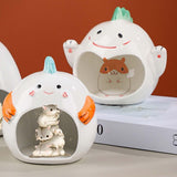 Pet Ceramic Hamster Bedding Hideout Nest Adorable Appearance Easily Clean Dinosaur Orange Legs - Aladdin Shoppers