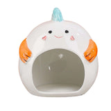 Pet Ceramic Hamster Bedding Hideout Nest Adorable Appearance Easily Clean Dinosaur Orange Legs - Aladdin Shoppers
