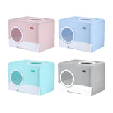 Pet Cat Litter Box Toilet Closed Easy Clean Kitty Litter Box for Indoor Pink - Aladdin Shoppers
