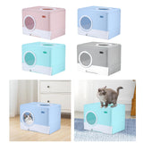 Pet Cat Litter Box Toilet Closed Easy Clean Kitty Litter Box for Indoor Pink - Aladdin Shoppers