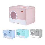Pet Cat Litter Box Toilet Closed Easy Clean Kitty Litter Box for Indoor Pink - Aladdin Shoppers