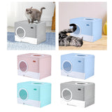 Pet Cat Litter Box Toilet Closed Easy Clean Kitty Litter Box for Indoor Pink - Aladdin Shoppers