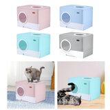 Pet Cat Litter Box Toilet Closed Easy Clean Kitty Litter Box for Indoor Pink - Aladdin Shoppers