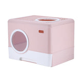 Pet Cat Litter Box Toilet Closed Easy Clean Kitty Litter Box for Indoor Pink - Aladdin Shoppers