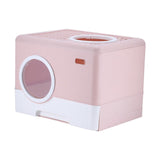 Pet Cat Litter Box Toilet Closed Easy Clean Kitty Litter Box for Indoor Pink - Aladdin Shoppers