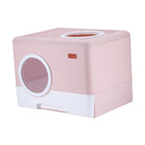 Pet Cat Litter Box Toilet Closed Easy Clean Kitty Litter Box for Indoor Pink - Aladdin Shoppers
