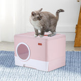 Pet Cat Litter Box Toilet Closed Easy Clean Kitty Litter Box for Indoor Pink - Aladdin Shoppers
