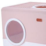 Pet Cat Litter Box Toilet Closed Easy Clean Kitty Litter Box for Indoor Pink - Aladdin Shoppers