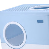 Pet Cat Litter Box Toilet Closed Easy Clean Kitty Litter Box for Indoor Blue - Aladdin Shoppers