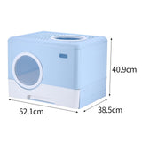 Pet Cat Litter Box Toilet Closed Easy Clean Kitty Litter Box for Indoor Blue - Aladdin Shoppers