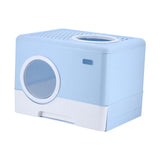 Pet Cat Litter Box Toilet Closed Easy Clean Kitty Litter Box for Indoor Blue - Aladdin Shoppers