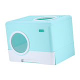 Pet Cat Litter Box Toilet Closed Easy Clean Kitty Litter Box for Indoor Green - Aladdin Shoppers