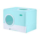 Pet Cat Litter Box Toilet Closed Easy Clean Kitty Litter Box for Indoor Green - Aladdin Shoppers