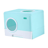 Pet Cat Litter Box Toilet Closed Easy Clean Kitty Litter Box for Indoor Green - Aladdin Shoppers