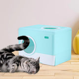 Pet Cat Litter Box Toilet Closed Easy Clean Kitty Litter Box for Indoor Green - Aladdin Shoppers
