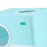 Pet Cat Litter Box Toilet Closed Easy Clean Kitty Litter Box for Indoor Green - Aladdin Shoppers