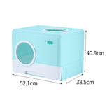 Pet Cat Litter Box Toilet Closed Easy Clean Kitty Litter Box for Indoor Green - Aladdin Shoppers