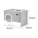 Pet Cat Litter Box Toilet Closed Easy Clean Kitty Litter Box for Indoor Gray - Aladdin Shoppers