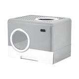 Pet Cat Litter Box Toilet Closed Easy Clean Kitty Litter Box for Indoor Gray - Aladdin Shoppers
