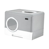 Pet Cat Litter Box Toilet Closed Easy Clean Kitty Litter Box for Indoor Gray - Aladdin Shoppers