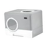 Pet Cat Litter Box Toilet Closed Easy Clean Kitty Litter Box for Indoor Gray - Aladdin Shoppers