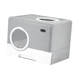 Pet Cat Litter Box Toilet Closed Easy Clean Kitty Litter Box for Indoor Gray - Aladdin Shoppers