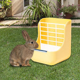 2 in 1 Rabbit Feeder Pets Accessories Detachable for Chinchilla Guinea Pigs Yellow - Aladdin Shoppers