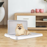 Dog Toilet Dog Potty Tray Indoor Litter Tray for Kitten Bunny Bathroom Grey and White - Aladdin Shoppers