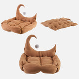 Cat Bed Nest with Ball Toys Warm Basket for Rabbits Puppy Small Medium Dog Coffee S - Aladdin Shoppers