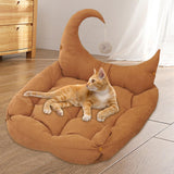 Cat Bed Nest with Ball Toys Warm Basket for Rabbits Puppy Small Medium Dog Coffee S - Aladdin Shoppers