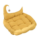 Cat Bed Nest with Ball Toys Warm Basket for Rabbits Puppy Small Medium Dog Yellow S - Aladdin Shoppers