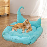 Cat Bed Nest with Ball Toys Warm Basket for Rabbits Puppy Small Medium Dog Light Blue S - Aladdin Shoppers