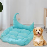 Cat Bed Nest with Ball Toys Warm Basket for Rabbits Puppy Small Medium Dog Light Blue S - Aladdin Shoppers