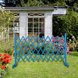 Wooden Dog Gate Door Expanding Folding Fence Accessory Professional Foldable 170cmx70cm Blue - Aladdin Shoppers