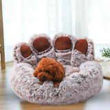 Pet Bed Waterproof Bottom Sleeping Sofa Comfortable Plush for Dogs Brown Medium - Aladdin Shoppers