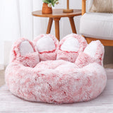 Pet Bed Waterproof Bottom Sleeping Sofa Comfortable Plush for Dogs Pink Large - Aladdin Shoppers