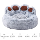 Pet Bed Waterproof Bottom Sleeping Sofa Comfortable Plush for Dogs Gray Large - Aladdin Shoppers